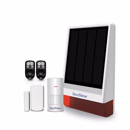 Nouvelle solution d'alarme solaire GSM avec sirène flash pour une utilisation en extérieur